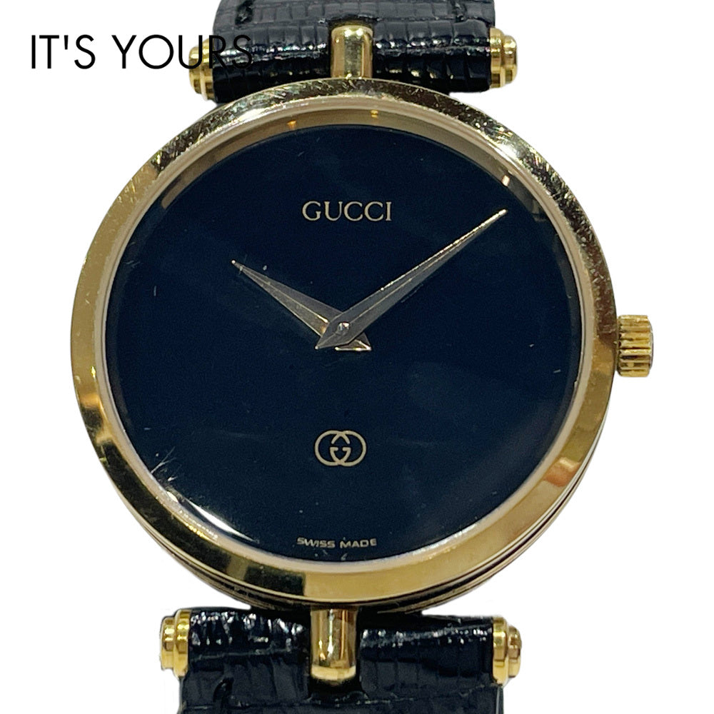 中古B/標準】GUCCI グッチ シェリーライン ブラック クオーツ レディース 腕時計 ブラック20445636