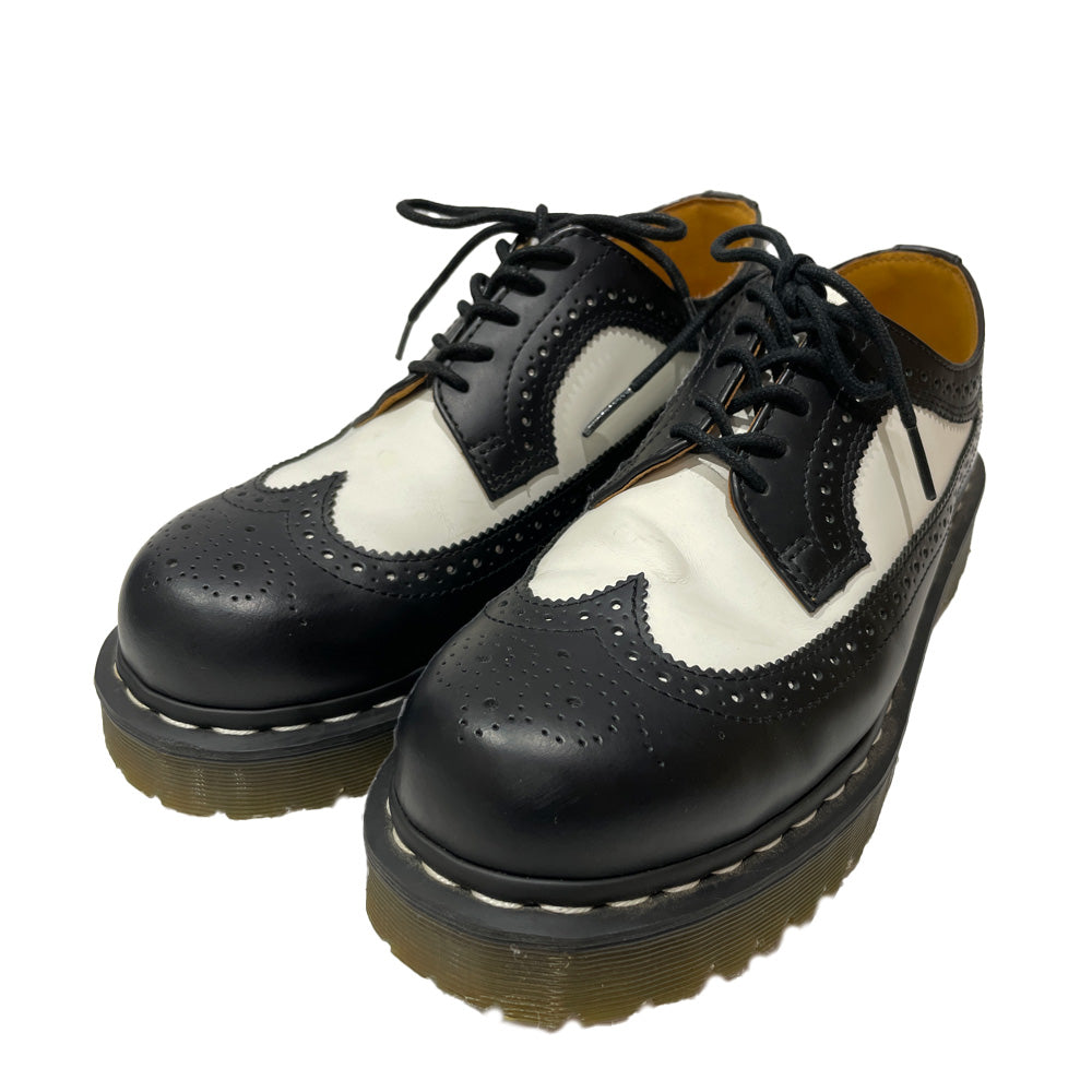 中古B/標準】Dr.Martens ドクターマーチン 3989 bex ブローグ ウィングチップ 5ホール バイカラー モノトーン UK8（26.5cm程）  メンズ ローファー ブラック20458242