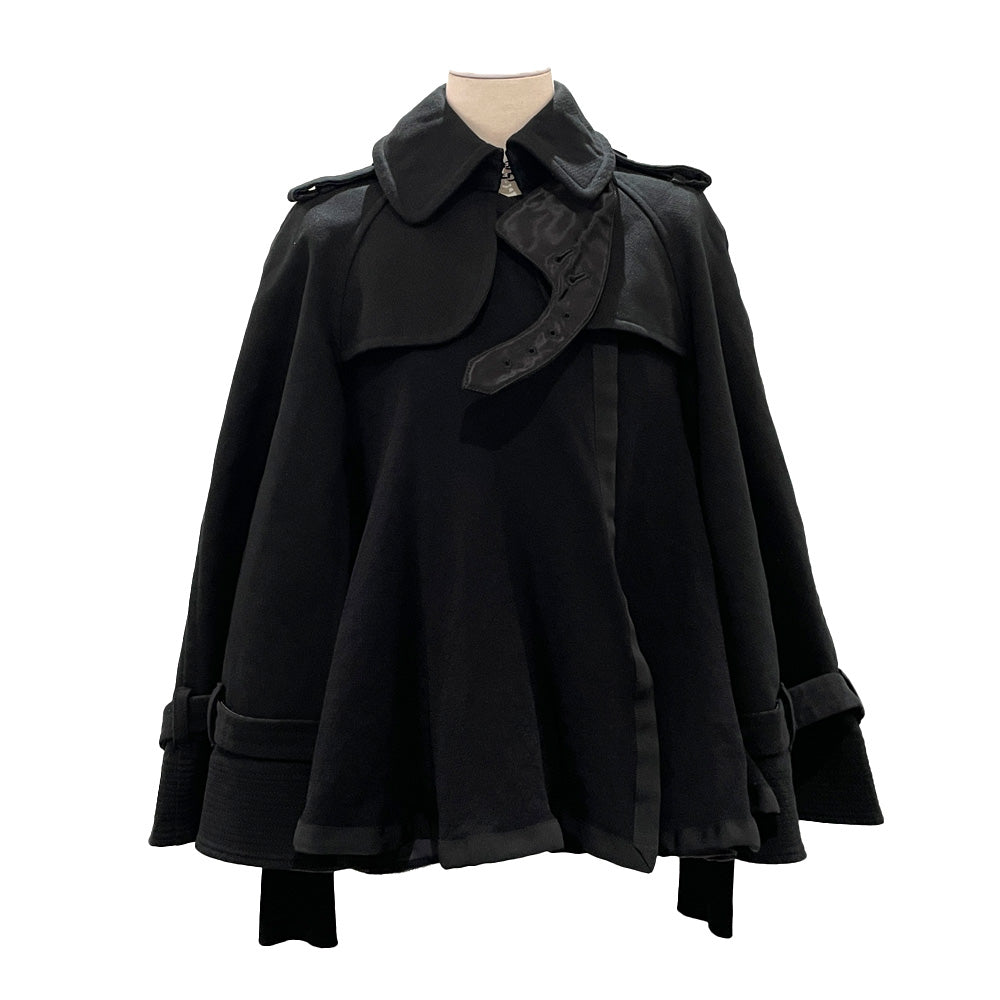 中古AB/使用感小】Sacai サカイ サイズ1（S程度）11AW コート ドッキング ジャケット アウター レディース ポンチョ  ブラック20458463