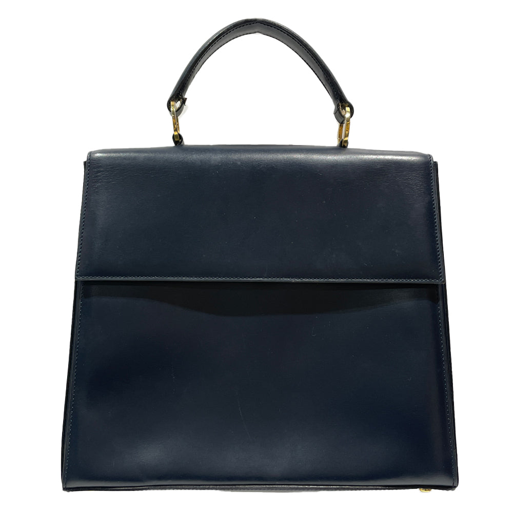 中古B/標準】CELINE セリーヌ サークルロゴ トップハンドル ヴィンテージ レディース ハンドバッグ ブラック20474000