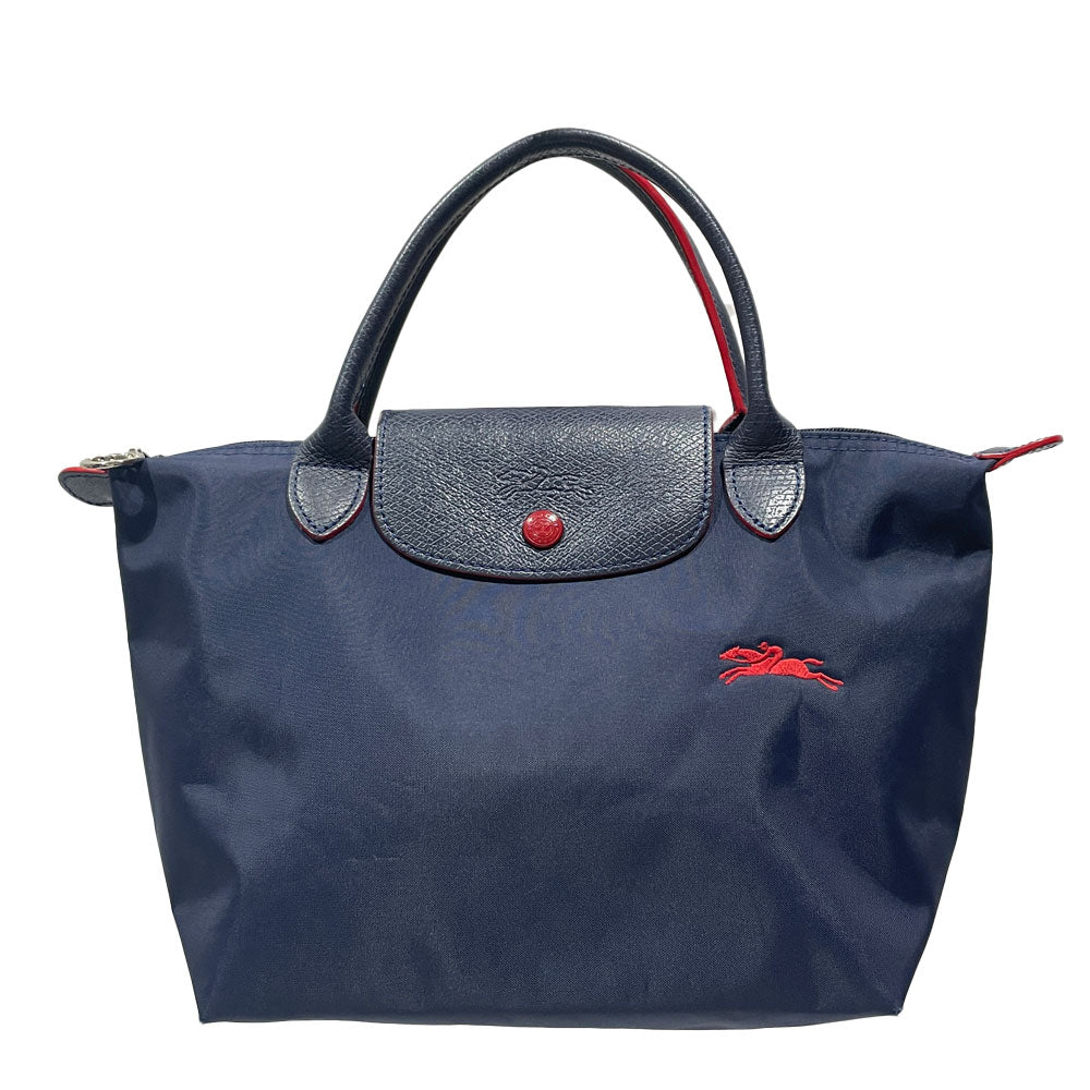 中古AB/使用感小】Longchamp ロンシャン プリアージュ Sサイズ 折りたたみ レディース トートバッグ ネイビー20478650