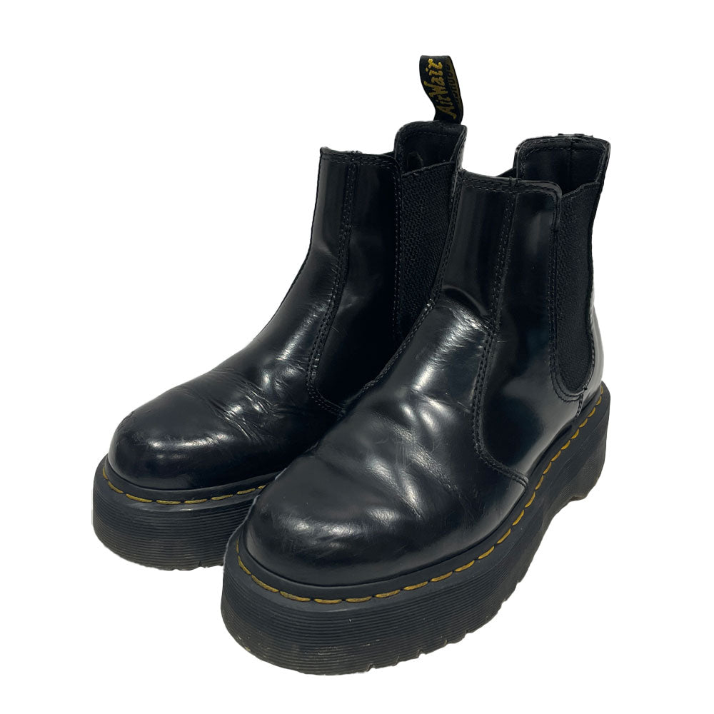 中古B/標準】Dr.Martens ドクターマーチン チェルシー 2976 QUAD 厚底 サイドゴア UK5 レディース ブーツ  ブラック20479845