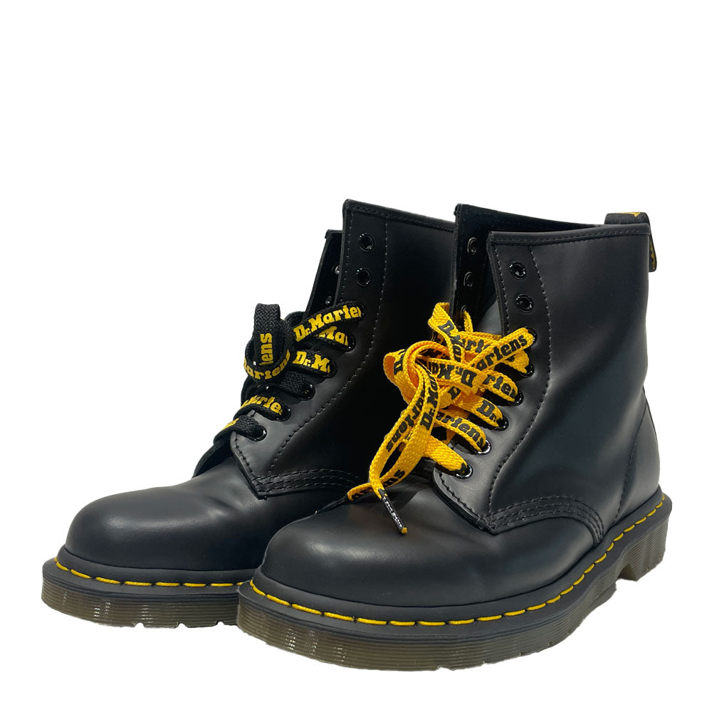 中古AB/使用感小】Dr.Martens ドクターマーチン 1460 8ホール イエローステッチ レースアップ UK7 ユニセックス ブーツ  10072 ブラック20480551