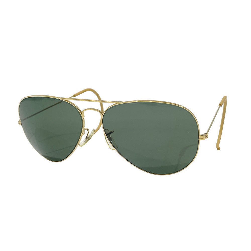 中古B/標準】Ray-Ban レイバン ヴィンテージ サングラス ティアドロップ B&L USA. アビエイター ユニセックス サングラス  ゴールド20491370