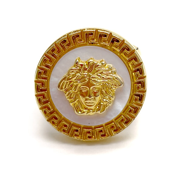 Used AB/Slightly used] Gianni Versace Vintage Medusa Greca GP Pearl Women's  Ring No. 12 Gold 20401297