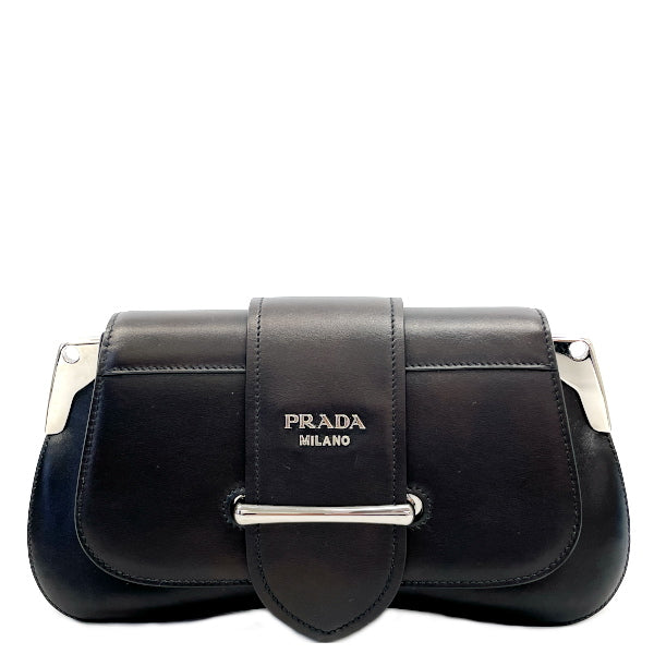 Used A/Good Condition] PRADA Pattina Sydney Metal Logo Flap 3WAY Women's Shoulder  Bag 1BD168 Black 20413875