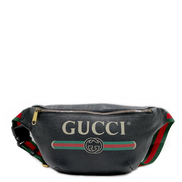 中古AB/使用感小】GUCCI グッチ グッチプリント ロゴ ウェブストライプ 