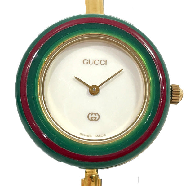 中古AB/使用感小】GUCCI グッチ チェンジベゼル シェリーライン クォーツ 替えベゼル×11 レディース 腕時計 11/1220421957