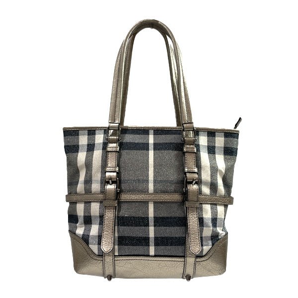 Used B Standard Burberry Prorsum Check Lame Shoulder Ladies Tote Bag 20448820