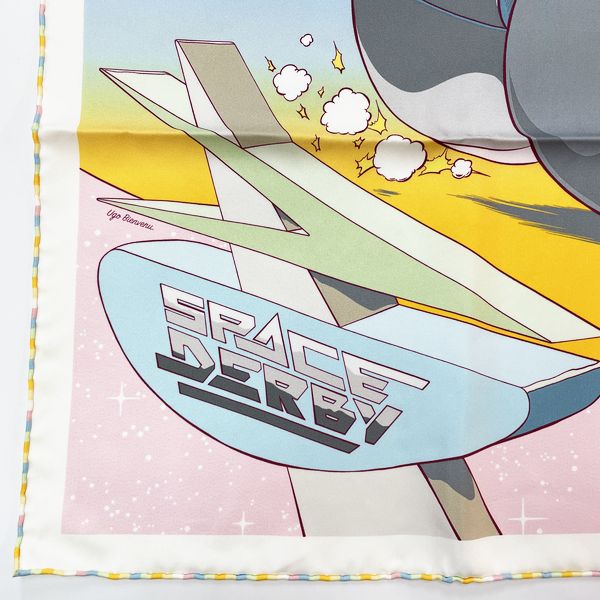 HERMES(エルメス) カレ90 Space Derby スペースダービー 大判 スカーフ シルク レディース【中古A】20231129
