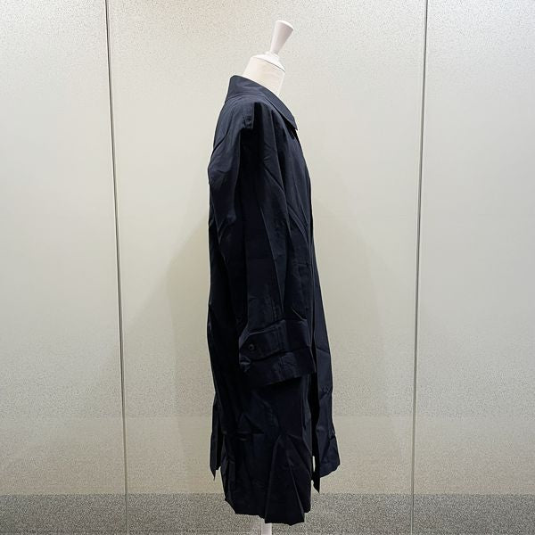 BURBERRY London Stainless Steel Collar Coat Size 160 With Inner Pocket Sanyo Shokai Tag Navy Thin Medium Length Cotton/Nylon/Cupro [Used BC]