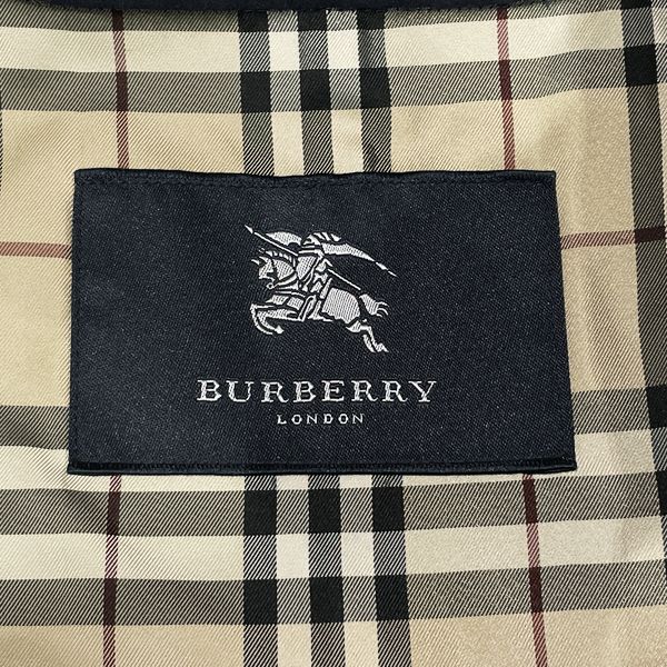 BURBERRY(バーバリー) ロンドン サイズ160 内ポケット付 三陽商会タグ ネイビー 薄手 ミディアム丈 ステンカラーコート コットン/ナイロン/キュプラ ユニセックス【中古BC】20240307