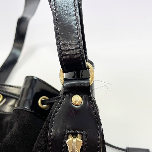 CELINE Mantel Drawstring Crossbody Old Vintage Shoulder Bag Suede/Leather Women's [Used B] 20230320