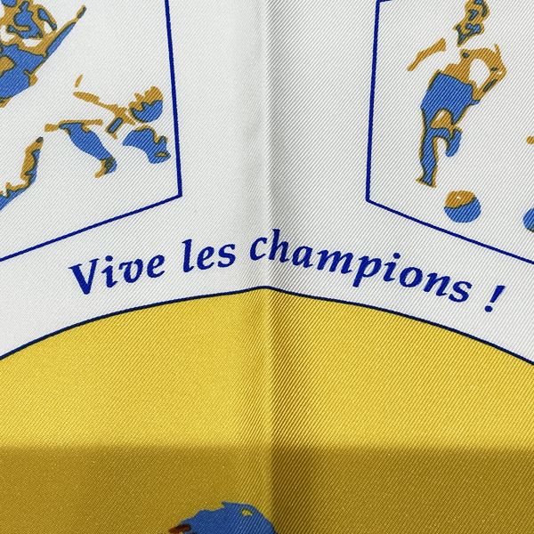 HERMES Kale90 Vive les champions! Viva Champion Soccer Ball Scarf Silk Women's 20230831