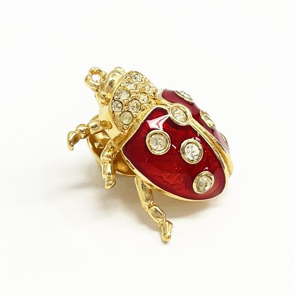 Christian Dior Ladybug Animal Enamel Vintage Brooch GP/Rhinestone Women's 20230516