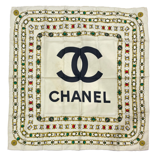 CHANEL Vintage Cocomark Jewelry Women's Scarf [Used B/Standard] 20412713