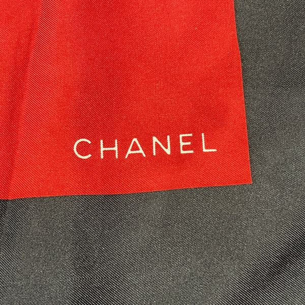 CHANEL Vintage Rare Coco Mark Cambon Round Women's Scarf Red x Black [Used B/Standard] 20412715