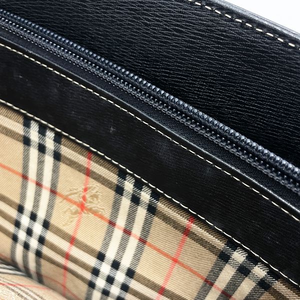 BURBERRY(バーバリー) ロゴ プレート 内部チェック ヴィンテージ ハンドバッグ レザー レディース【中古AB】20231102