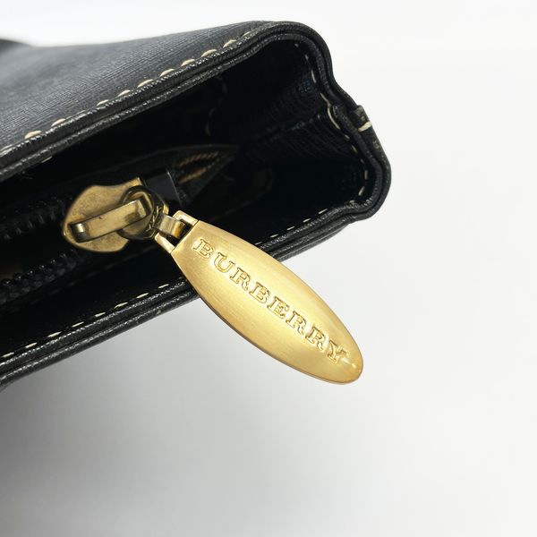 BURBERRY(バーバリー) ロゴ プレート 内部チェック ヴィンテージ ハンドバッグ レザー レディース【中古AB】20231102