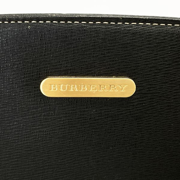 BURBERRY(バーバリー) ロゴ プレート 内部チェック ヴィンテージ ハンドバッグ レザー レディース【中古AB】20231102