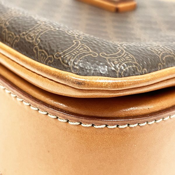 CELINE Macadam Logo Turnlock Vintage Shoulder Bag PVC/Leather Women's 20230608