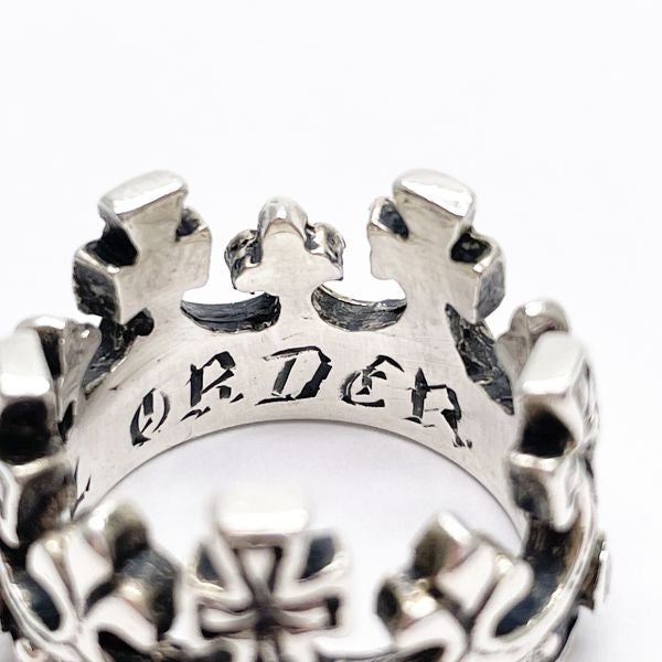 ROYAL ORDER Large Crown Cross 5P Diamond No. 13 Ring Silver 925 Men's [Used B] 20231102