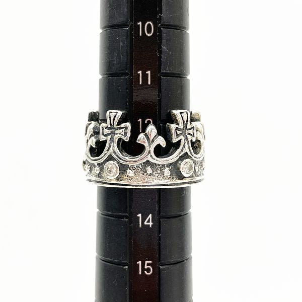 ROYAL ORDER Large Crown Cross 5P Diamond No. 13 Ring Silver 925 Men's [Used B] 20231102