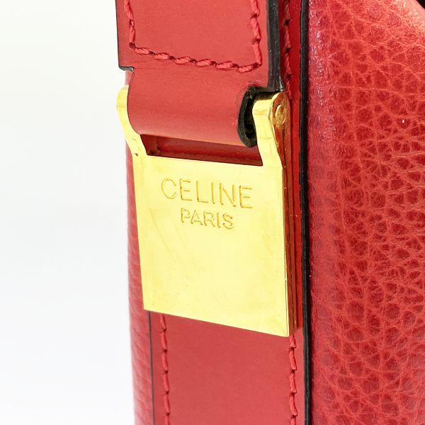 CELINE Ring Hardware Old Vintage Shoulder Bag Leather Women's 20230607