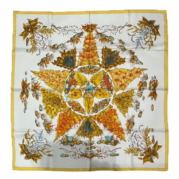 HERMES Carre 90 Pythagore Pythagore Floral Women's Scarf Multicolor [Used AB/Slightly Used] 20414310