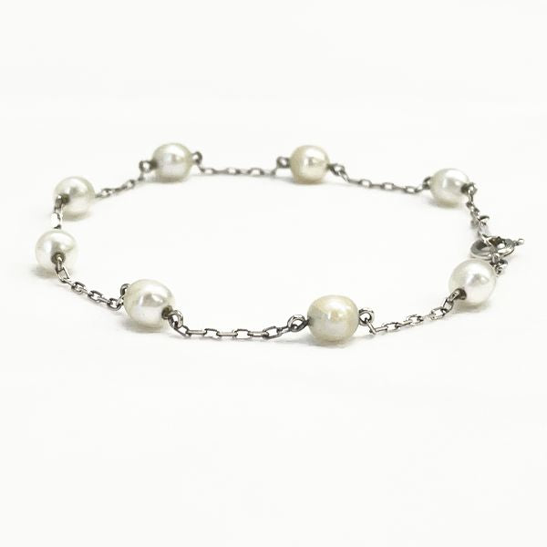 MIKIMOTO(ミキモト) 淡水真珠 パール 4.5~4.8mm 8リンク  ブレスレット K18ホワイトゴールド/パール レディース【中古B】20231102