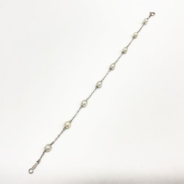 MIKIMOTO(ミキモト) 淡水真珠 パール 4.5~4.8mm 8リンク ブレスレット K18ホワイトゴールド/パール  レディース【中古B】20231102