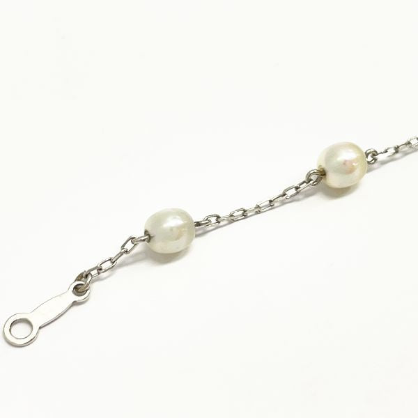 中古B/標準】MIKIMOTO ミキモト 淡水真珠 パール 4.5~4.8mm 8リンク K18WG パール レディース ブレスレット シルバー 20414330