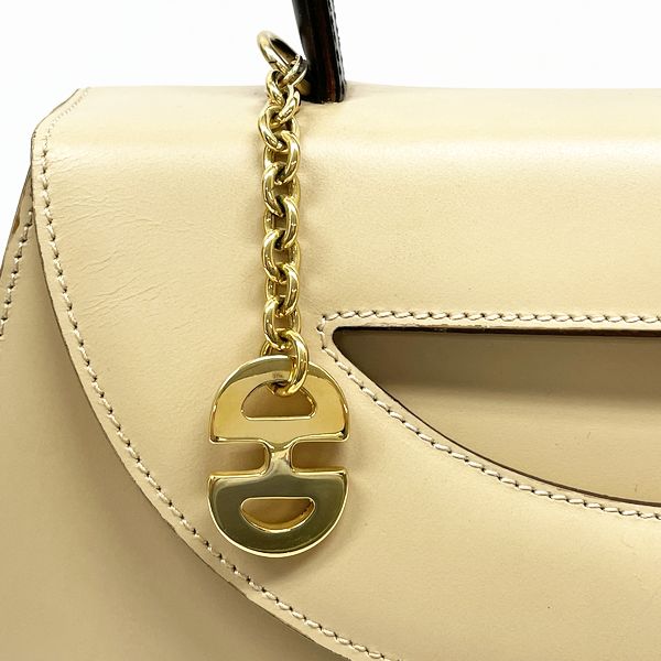 CELINE Rare Gancini Charm Top Handle Bicolor Vintage Handbag Leather Women's [Used AB] 20231102