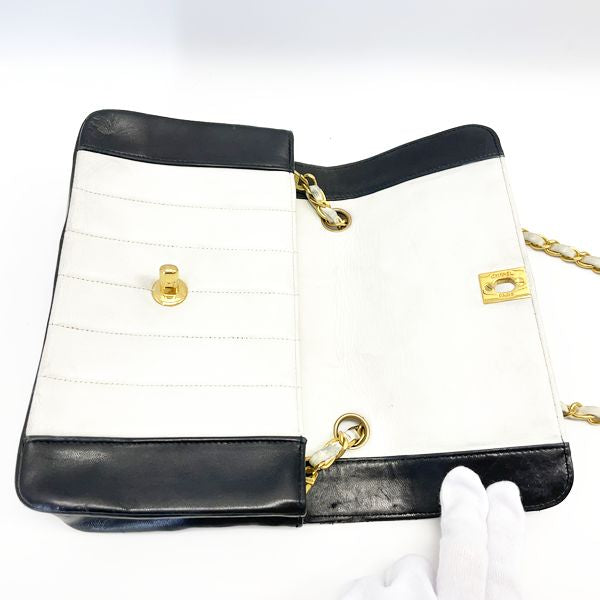 CHANEL Rare Mademoiselle Turnlock Coco Mark Chain Bicolor Vintage Shoulder Bag Lambskin Ladies [Used B] 20231102