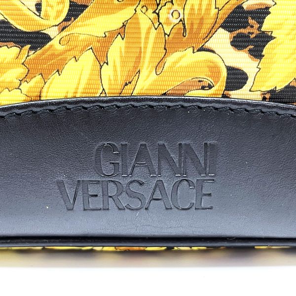 Gianni Versace(ジャンニ・ヴェルサーチ) ロゴ プリント レオパード バニティ チャーム付き ヴィンテージ ハンドバッグ PVC/レザー レディース【中古B】20231102