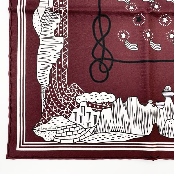 HERMES Carre 55 Bandana Les Canyons Etoiles From the Canyons to the Stars Scarf Silk Women's [Used A] 20230711