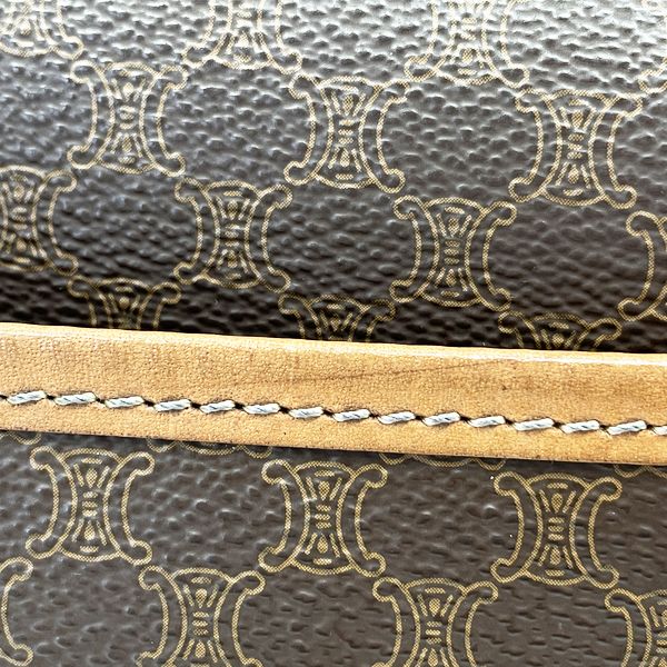 CELINE Macadam Logo Ring Metal Fittings Crossbody Vintage Shoulder Bag PVC/Leather Women's [Used AB] 20231102