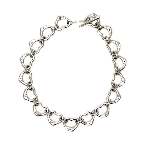 TIFFANY&amp;Co. (Rare) Elsa Peretti Open Heart Link Toggle Bracelet Silver 925 Women's [Used B] 20231102