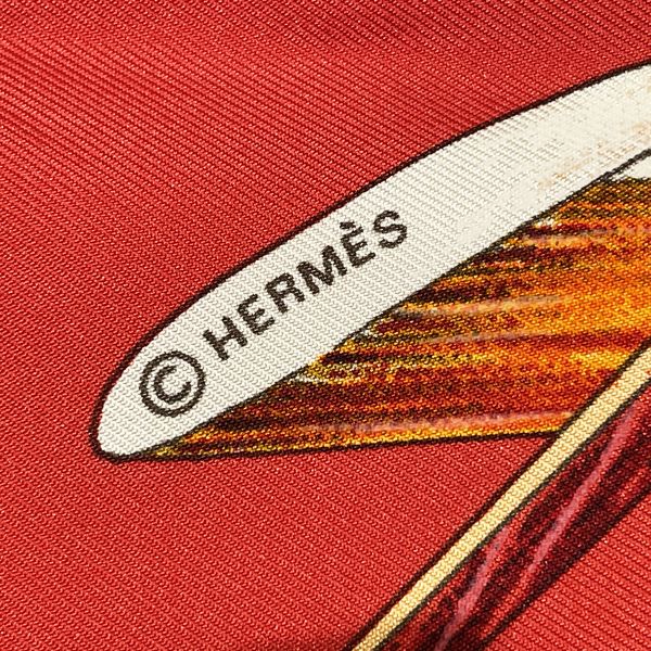HERMES CARRE 90 Nouvelle Coledonie New Caledonia Women's Scarf Red x White [Used AB/Slightly used] 20416939