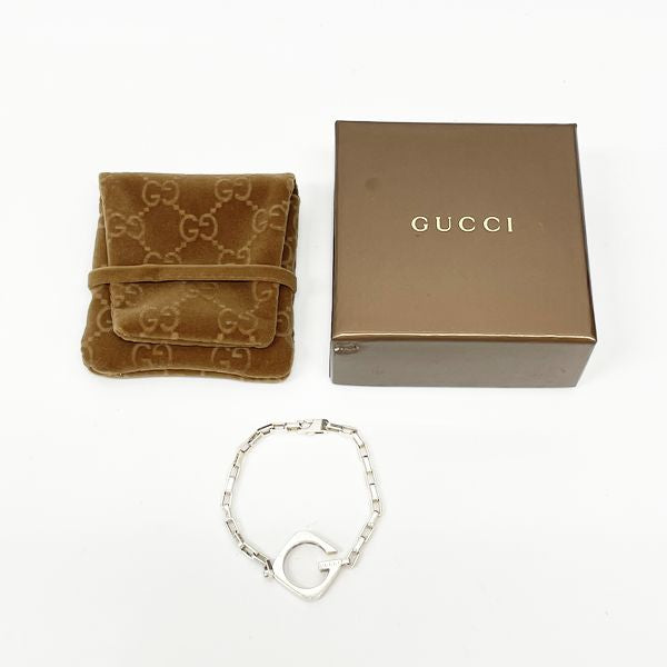 中古B/標準】GUCCI グッチ スクエア Gロゴ シルバー925 メンズ ブレスレット シルバー20416958