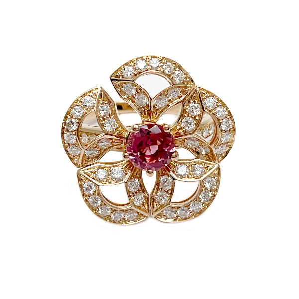 BVLGARI Diva Dream Pink Tourmaline Diamond Ring 355897 No. 14 Ring K18 Pink Gold Women's [Used AB] 20230726