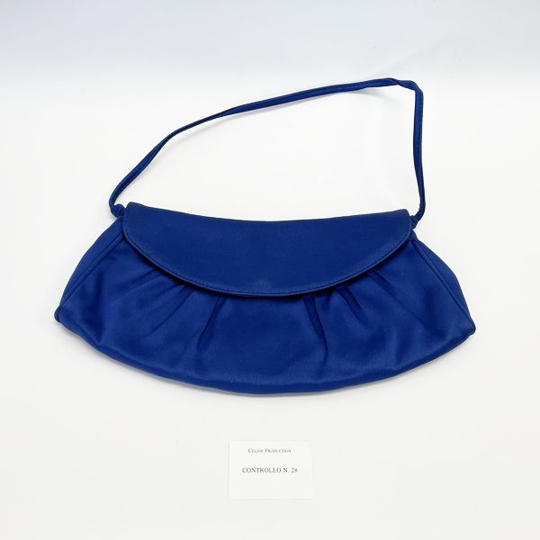 CELINE Macadam Triomphe Gathered Shoulder Bag Vintage Shoulder Bag Satin Women's [Used B] 20230810