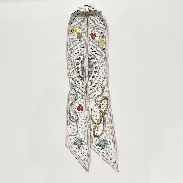 Christian Dior Mitza La Roue de la Fortune Wheel of Fortune Heart Women's Scarf White [Used B/Standard] 20422924