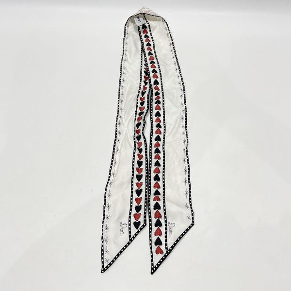 Christian Dior Mitza La Roue de la Fortune Wheel of Fortune Heart Women's Scarf White [Used B/Standard] 20422924