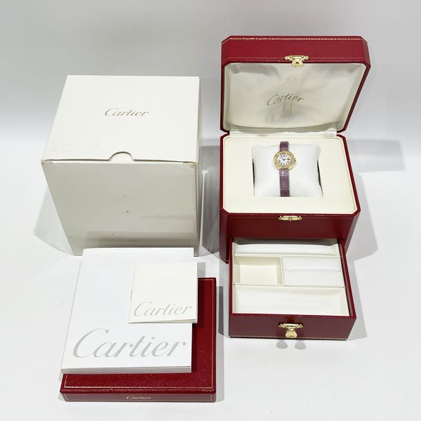 CARTIER Love Watch 6P Diamond WE800531 Wristwatch K18 Pink Gold/Leather Ladies [Used AB] 20230906