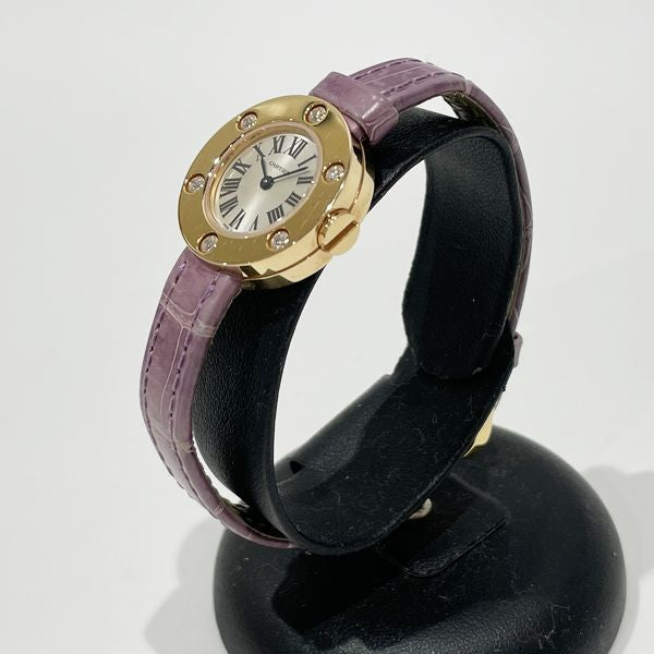 CARTIER Love Watch 6P Diamond WE800531 Wristwatch K18 Pink Gold/Leather Ladies [Used AB] 20230906