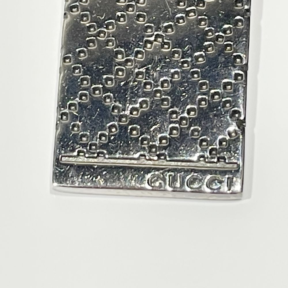 中古AB/使用感小】GUCCI グッチ ディアマンティッシマ プレート ペンダント シルバー925 メンズ ネックレス ブラック20431059