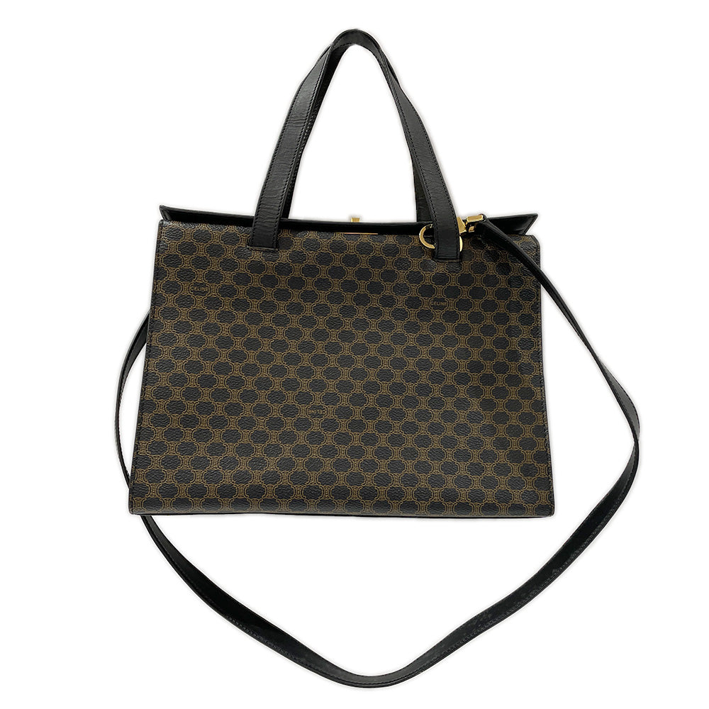 CELINE Macadam Turnlock Square 2WAY Vintage Handbag PVC/Leather Women's [Used B] 20240325