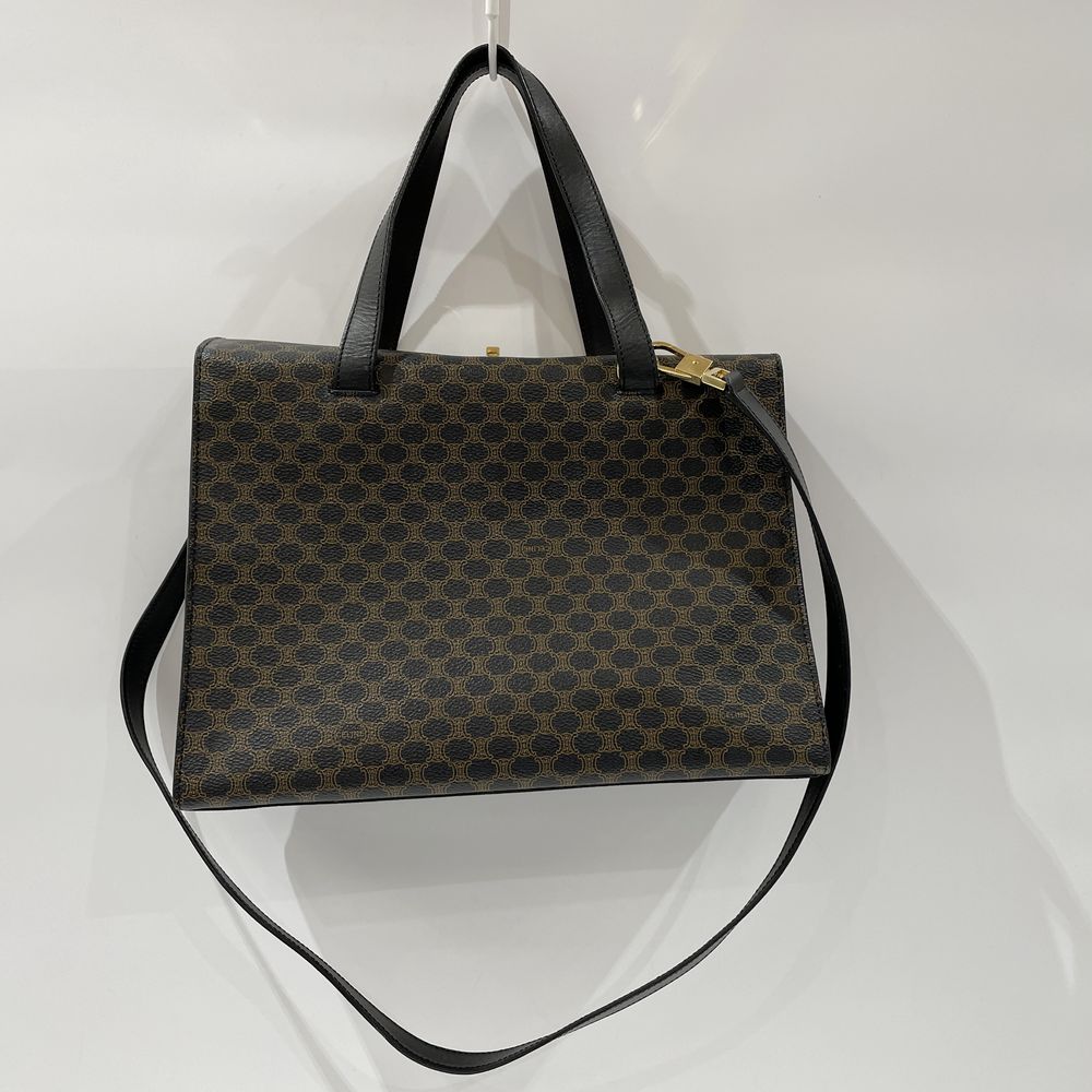 CELINE Macadam Turnlock Square 2WAY Vintage Handbag PVC/Leather Women's [Used B] 20240325