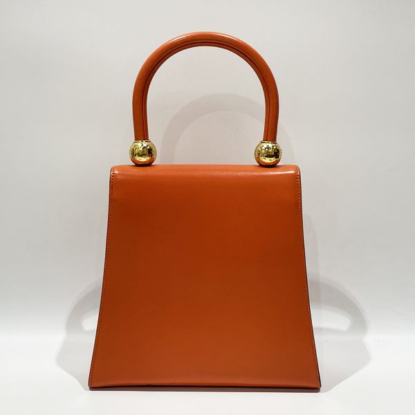 CELINE Vintage Star Ball Hardware Top Handle Women's Handbag Orange [Used B/Standard] 20431658